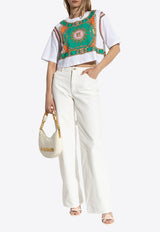 Balmain Foulard Print Cropped T-shirt