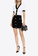 Balmain Two-Tone Cable-Knit Mini Dress