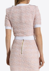 Balmain Cropped Tweed Cardigan