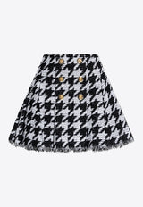 Balmain Houndstooth Tweed Mini Skirt