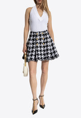 Balmain Houndstooth Tweed Mini Skirt