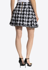Balmain Houndstooth Tweed Mini Skirt