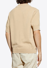 Balmain Embroidered Emblem Polo Knit T-shirt