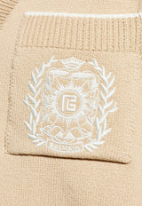 Balmain Embroidered Emblem Polo Knit T-shirt