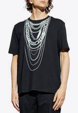 Balmain Chains Print Crewneck T-shirt