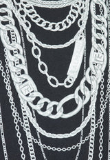 Balmain Chains Print Crewneck T-shirt