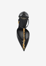 Balmain Sync 95 Patent Leather Chain Pumps
