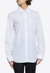 Balmain Écusson Embroidered Long-Sleeved Shirt