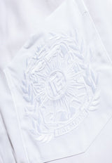 Balmain Écusson Embroidered Long-Sleeved Shirt