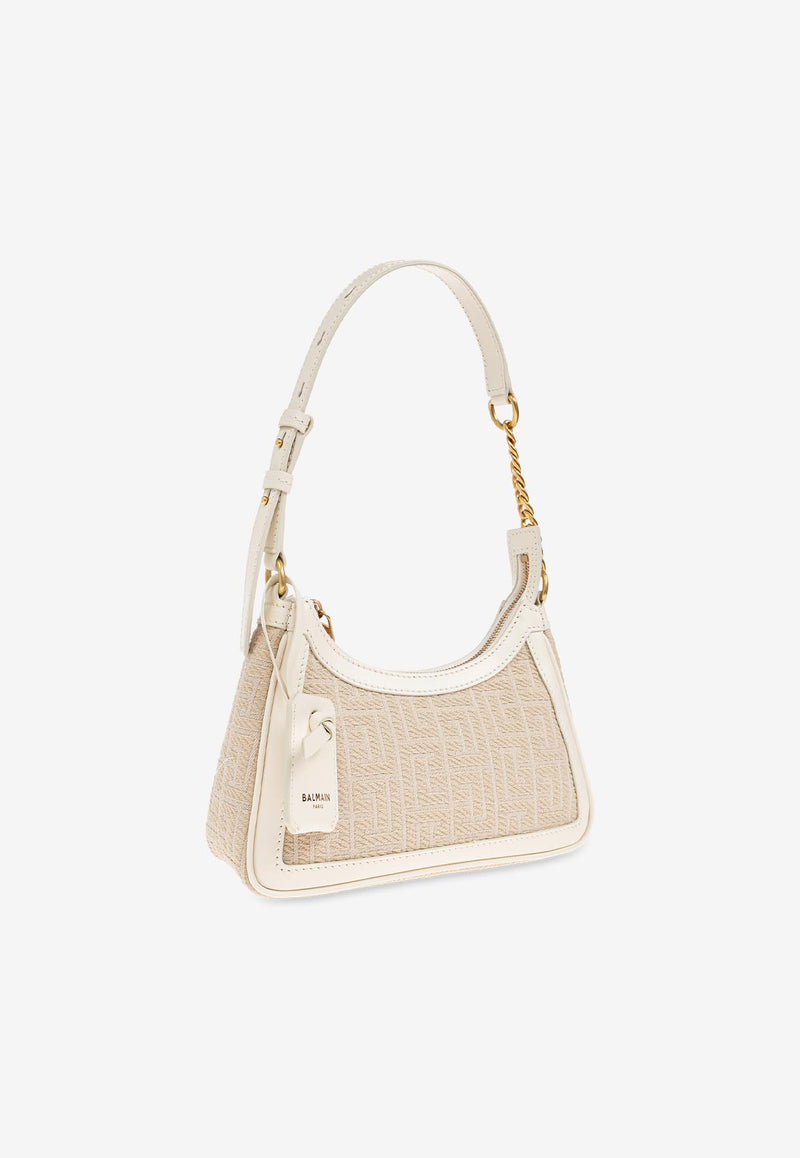 Balmain B-Army Canvas and Leather Shoulder Bag FN1BT999 TJQJ-GSQ