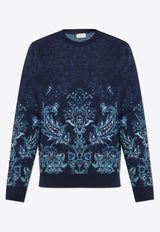 Floral Jacquard Wool Sweater
