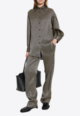 Logo Polka Dots Silk Pants