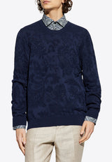 Paisley Jacquard Crewneck Sweater
