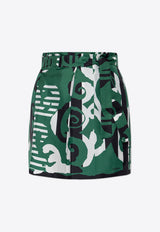 Navigli Printed Silk Mini Skirt
