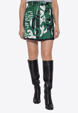Navigli Printed Silk Mini Skirt