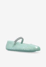 The Jelly Crystal Embellished Ballet Flats