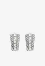 Self-Portrait Sparkling-Crystals Earrings PF25-605E-SL 0-SILVER
