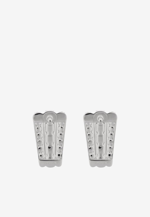 Self-Portrait Sparkling-Crystals Earrings PF25-605E-SL 0-SILVER