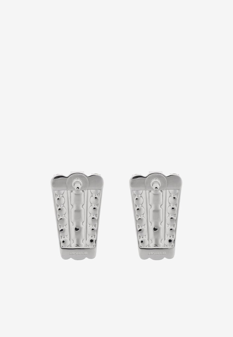 Self-Portrait Sparkling-Crystals Earrings PF25-605E-SL 0-SILVER