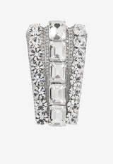 Self-Portrait Sparkling-Crystals Earrings PF25-605E-SL 0-SILVER