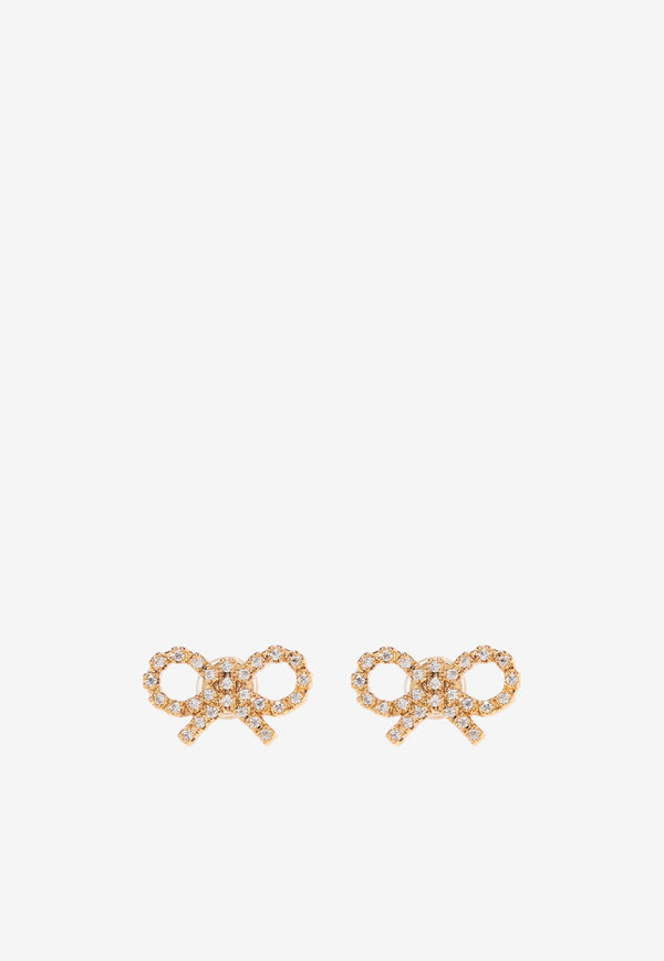 Self-Portrait Sparkling Bow Stud Earrings PF25-625E-GD 0-GOLD