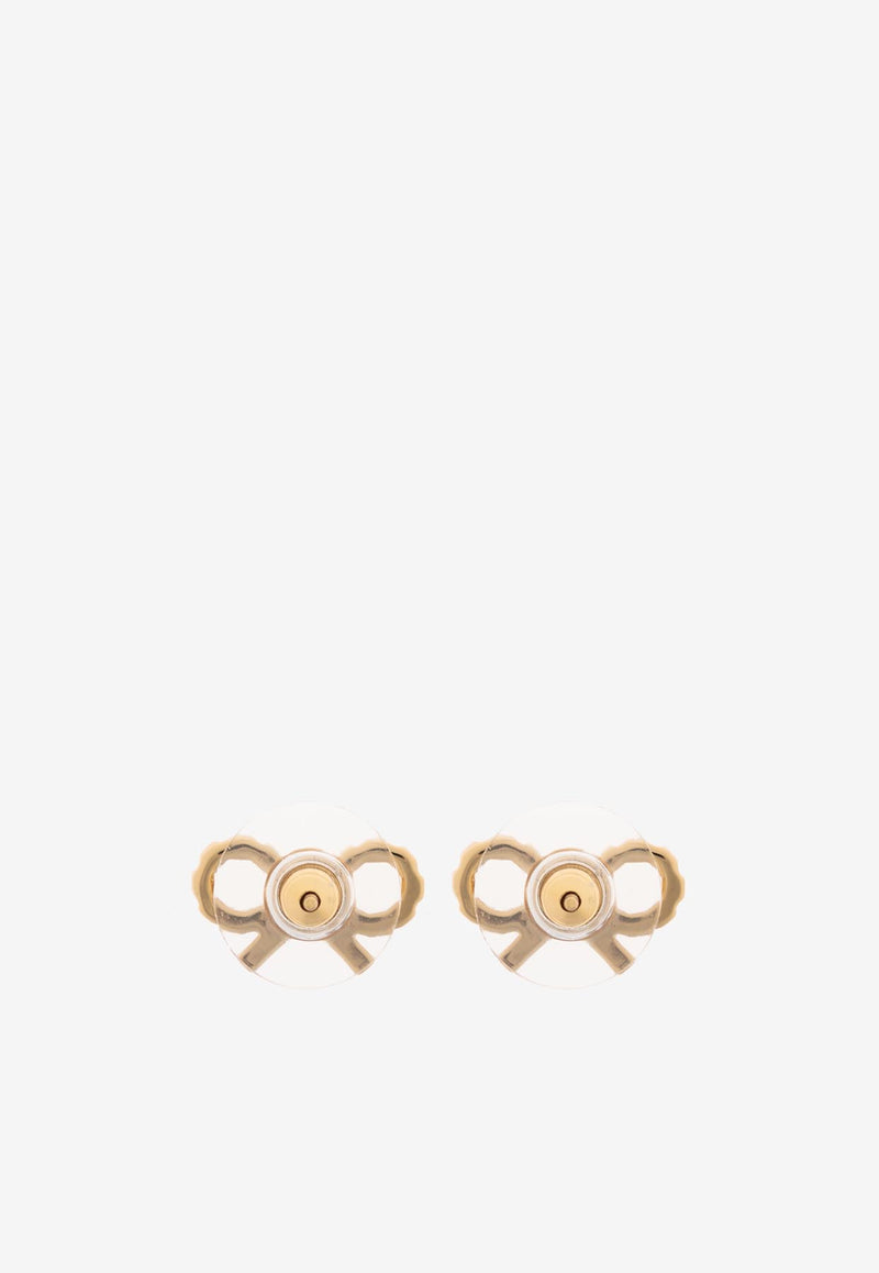 Self-Portrait Sparkling Bow Stud Earrings PF25-625E-GD 0-GOLD