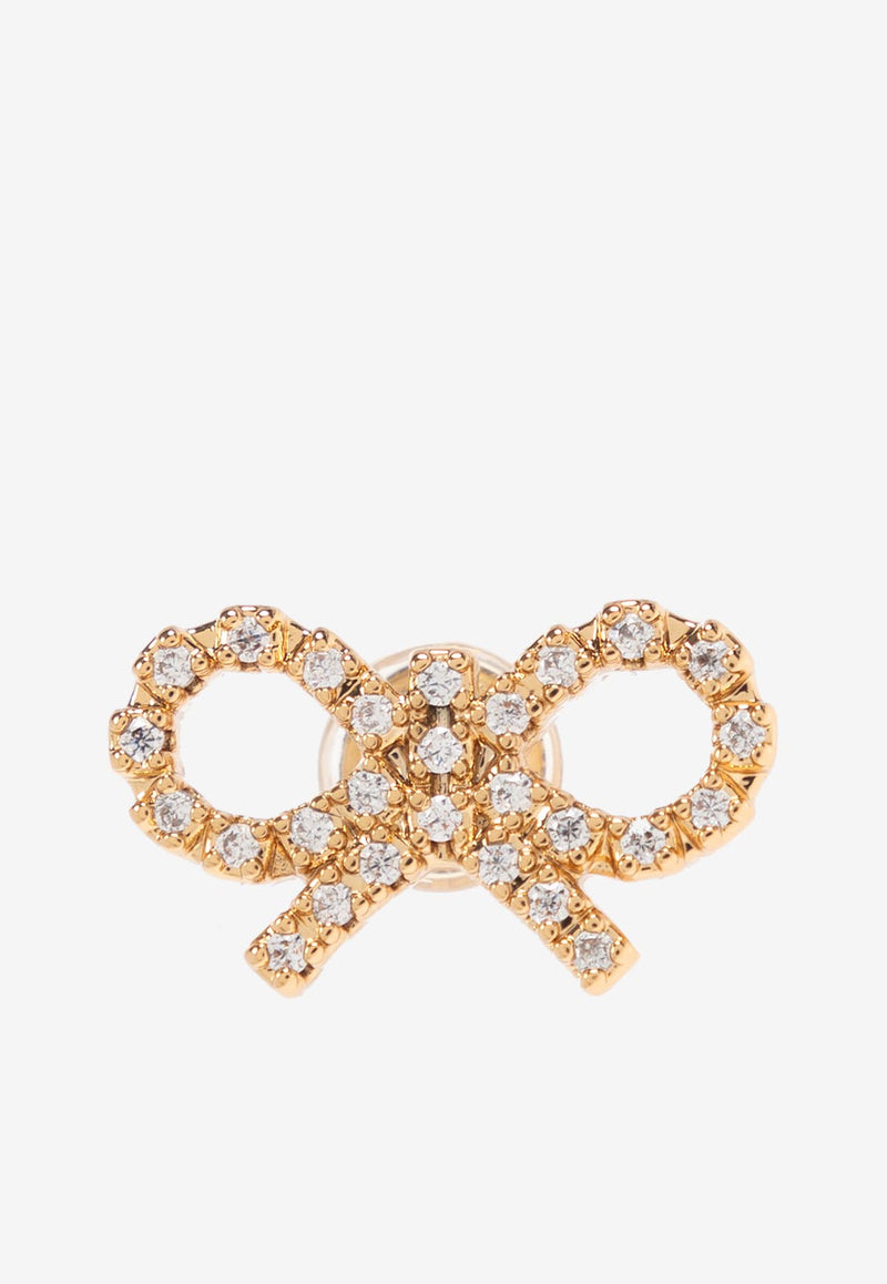 Self-Portrait Sparkling Bow Stud Earrings PF25-625E-GD 0-GOLD