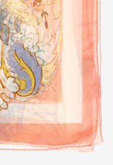 Floral Print Silk Scarf