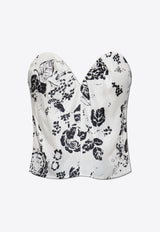 Palermo Printed Silk Corset Top