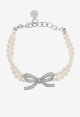 Self-Portrait Shimmering Crystals Bracelet Cream PF25-616B-P 0-PEARL