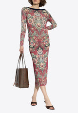 Floral Print Long-Sleeved Sweater