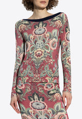 Floral Print Long-Sleeved Sweater