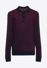 Wool Knit Long-Sleeved Polo T-shirt