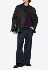 Wool Knit Long-Sleeved Polo T-shirt