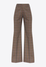 Plaid Check Flared Pants