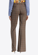 Plaid Check Flared Pants