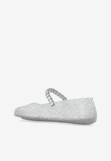 Jimmy Choo The Jelly Crystal Embellished Ballet Flats Clear THE JELLY NTX-CLEAR SILVER MIX CRYSTAL