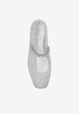 Jimmy Choo The Jelly Crystal Embellished Ballet Flats Clear THE JELLY NTX-CLEAR SILVER MIX CRYSTAL