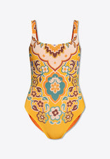 Floral Print One-Piece Swimsuit