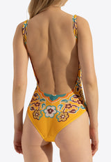 Floral Print One-Piece Swimsuit