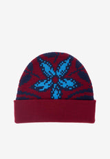 Floral Intarsia Beanie