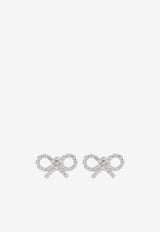 Self-Portrait Sparkling Bow Stud Earrings PF25-625E-SL 0-SILVER