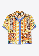 Etro Printed Silk Short-Sleeved Shirt