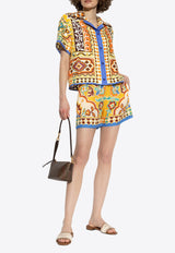 Etro Printed Silk Short-Sleeved Shirt