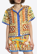 Etro Printed Silk Short-Sleeved Shirt