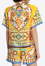 Etro Printed Silk Short-Sleeved Shirt