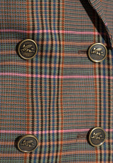 Etro Plaid Check Double-Breasted Blazer