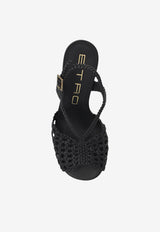 Etro 90 Woven Leather Slingback Sandals