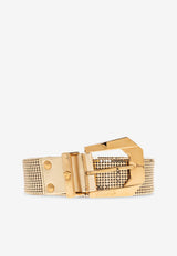 Versace Chainmail-Embellished Metallic Belt