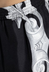Versace Architectural Baroque Print Silk Shorts